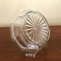 Vintage Vanity Dresser Glass Powder Jar with Pearlized Bakelite or Celluloid Lid, 1930s or 1940s