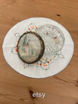 Vintage Vanity, Powder, Cream Pot with Decorative Lid, Dressing Table