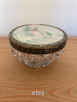 Vintage Vanity, Powder, Cream Pot with Decorative Lid, Dressing Table