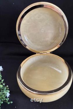 Vintage Variety Italian Genuine Alabaster Stone Trinket Lidded Box-Avon 1970s Victorian Jadeite Milk Glass Soap Dish-Made in Italy-Collector