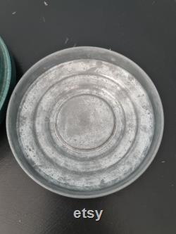 Vintage Victorian Blue Metal Powder Box