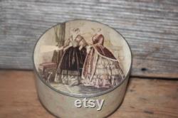 Vintage Victorian Round Powder or Jewelry Box
