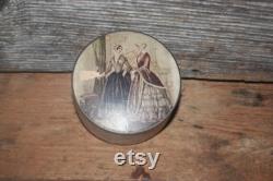 Vintage Victorian Round Powder or Jewelry Box