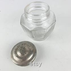 Vintage Violet Dulce Talcum Powder Harmony Of Boston Glass Jar Vanity Boudoir, Romantic Victorian Decor