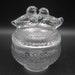Vintage Westmoreland Lovebirds on Nest Glass Powder Jar