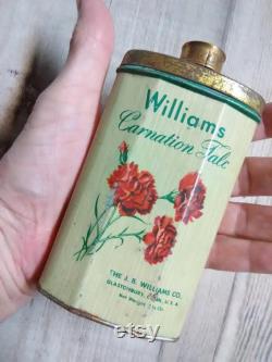 Vintage Williams Carnation Talc tin empty -some age wear