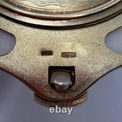 Vintage Women's Gilt USSR Silver 875 Compact Powder Box Shell Mirror Signed 86gr