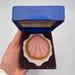 Vintage Women's Gilt USSR Silver 875 Compact Powder Box Shell Mirror Signed 95gr