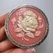 Vintage Women's USSR Silver 875 Compact Powder Box Roses Mirror Signed 78 gr