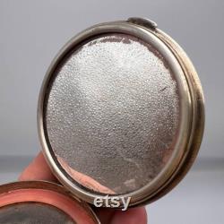 Vintage Women's USSR Silver 875 Compact Powder Box Roses Mirror Signed 78 gr