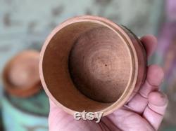 Vintage Wooden Hand Lacquered Marquetry Trinket Powder Box