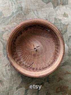 Vintage Wooden Hand Lacquered Marquetry Trinket Powder Box
