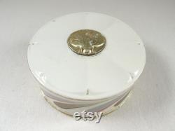 Vintage Yardley London Powder Box, Gold Bee and Flower Top, Honey Glow, 1950s Original, Dia 7.9cm