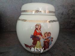 Vintage Yardley decorative ceramic powder jar with lid from the 1960 s