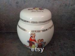 Vintage Yardley decorative ceramic powder jar with lid from the 1960 s