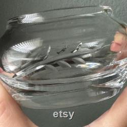 Vintage Yugoslavia Crystal Powder Jar with Handcrafted Floral Designs