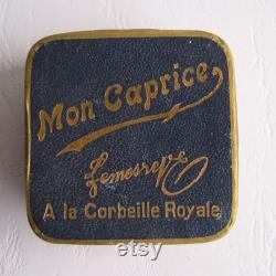 Vintage antique small cardboard box Powder Box Cardboard Box Miniature Box Mon Caprice Corbeille Royale by Emile Lemesre Paris around 1900 Original
