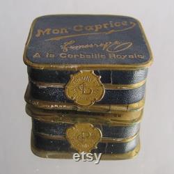 Vintage antique small cardboard box Powder Box Cardboard Box Miniature Box Mon Caprice Corbeille Royale by Emile Lemesre Paris around 1900 Original