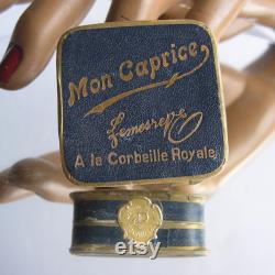 Vintage antique small cardboard box Powder Box Cardboard Box Miniature Box Mon Caprice Corbeille Royale by Emile Lemesre Paris around 1900 Original