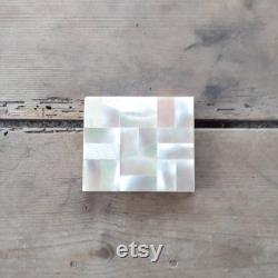 Vintage brass powder box with mother of pearl inlay collectible decorative piece