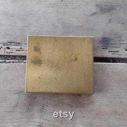Vintage brass powder box with mother of pearl inlay collectible decorative piece