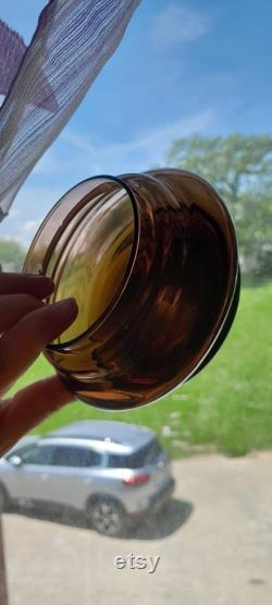 Vintage brown glass powder box, amber shades glass container, colors of nature in spring, easter, st patrick's day