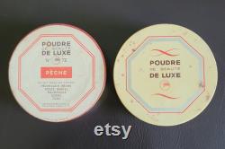 Vintage carton powder box (empty) marked Gibbs, Poudre de Beaute de Luxe, No 72, Peche, France