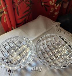 Vintage crystal powder bowl, Art Deco powder bowl, vintage powder bowl, dressing table vanity bowl, crystal bowl with lid