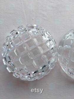 Vintage crystal powder bowl, Art Deco powder bowl, vintage powder bowl, dressing table vanity bowl, crystal bowl with lid