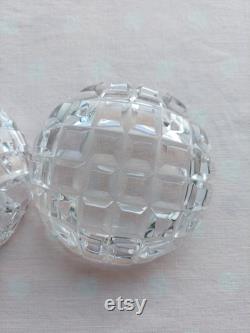 Vintage crystal powder bowl, Art Deco powder bowl, vintage powder bowl, dressing table vanity bowl, crystal bowl with lid
