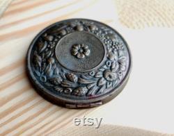 Vintage cupronickel Powder box. Old compact powder. Soviet vintage. Powder box. USSR. Women's accessory