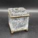 Vintage cut crystal and brass Castilian imports casket box vanity decor