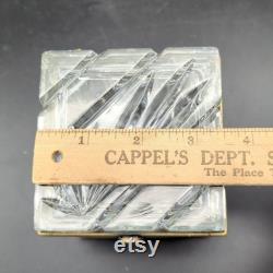 Vintage cut crystal and brass Castilian imports casket box vanity decor