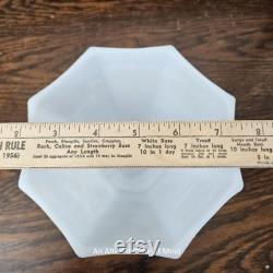 Vintage embossed grapevine candy dish, white milk glass, mid-century modern farmhouse shelf filler, accent decor, decorative pedestal bowl