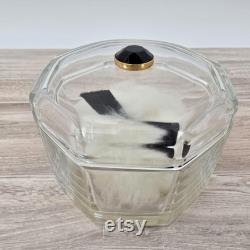 Vintage glass Norell dusting powder box