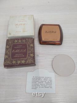 Vintage powder box Elena with mirror and refill. USSR 80s. Compact FACE POWDER with mirror