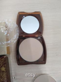 Vintage powder box Elena with mirror and refill. USSR 80s. Compact FACE POWDER with mirror