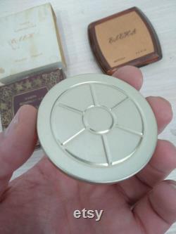 Vintage powder box Elena with mirror and refill. USSR 80s. Compact FACE POWDER with mirror