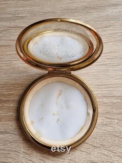 Vintage powder box Stratton made in England mirror cosmetics 50s