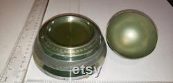 Vintage powder dish music box chip on top good condition works