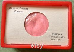 Vintage red Bakelite Minerva Dusting Powder box mirrored lid Minerva Cosmetic Co.