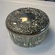 Vintage silver-plated and crystal glass powder/ trinket pot with mirror