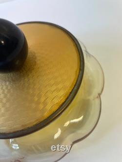 Vintage vanity jar with guilloched lid