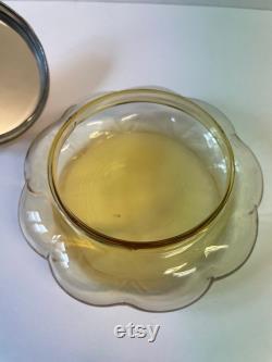 Vintage vanity jar with guilloched lid