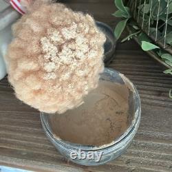 Vtg/Antique French Guerlain Shalimar Brune Dusting Powder Box with Puff&Powder