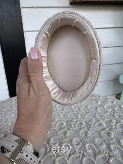 Vtg Art Deco Terragrafics Delicate Cream Pearl Hand Beaded Keepsake Trinket Box