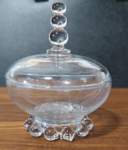 Vtg Candlewick, Imperial Glass Company, Powder Jar, Rare