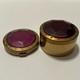 Vtg Hampden Vanity Set Powder Compact Trinket Box Purple Lucite Rhinestones