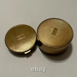 Vtg Hampden Vanity Set Powder Compact Trinket Box Purple Lucite Rhinestones