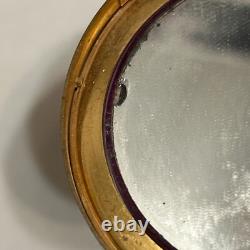 Vtg Hampden Vanity Set Powder Compact Trinket Box Purple Lucite Rhinestones
